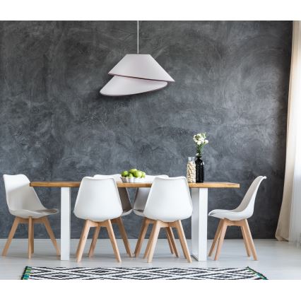 Duolla - Kattokruunu johdossa COCO 1xE27/40W/230V halkaisija 50 cm valkoinen