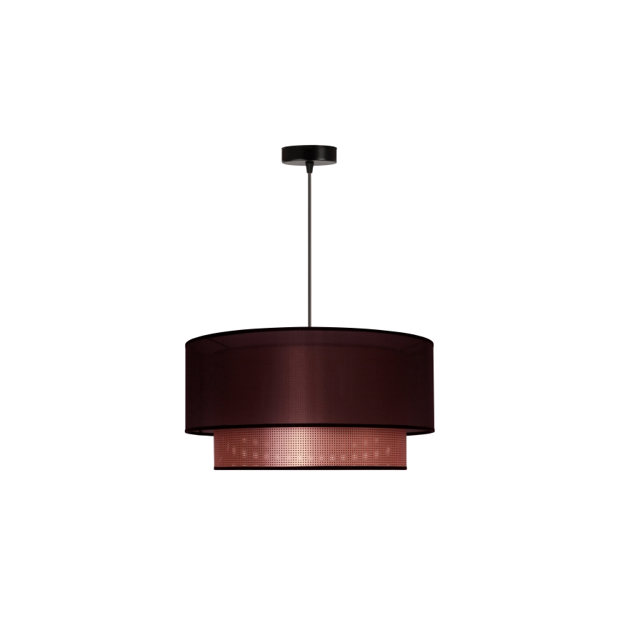 Duolla - Kattokruunu johdossa COPPER SHINY 1xE27/15W/230V halkaisija 45 cm ruskea/kupari