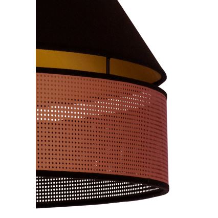 Duolla - Kattokruunu johdossa COPPER SHINY 1xE27/15W/230V halkaisija 60 cm musta/kupari