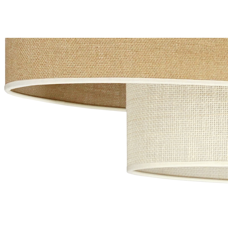 Duolla - Kattokruunu johdossa DOUBLE OVAL YUTE 2xE27/15W/230V ruskea/kerma