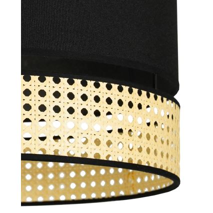 Duolla - Kattokruunu johdossa DOUBLE RATTAN 1xE27/15W/230V halkaisija 40 cm musta/beige