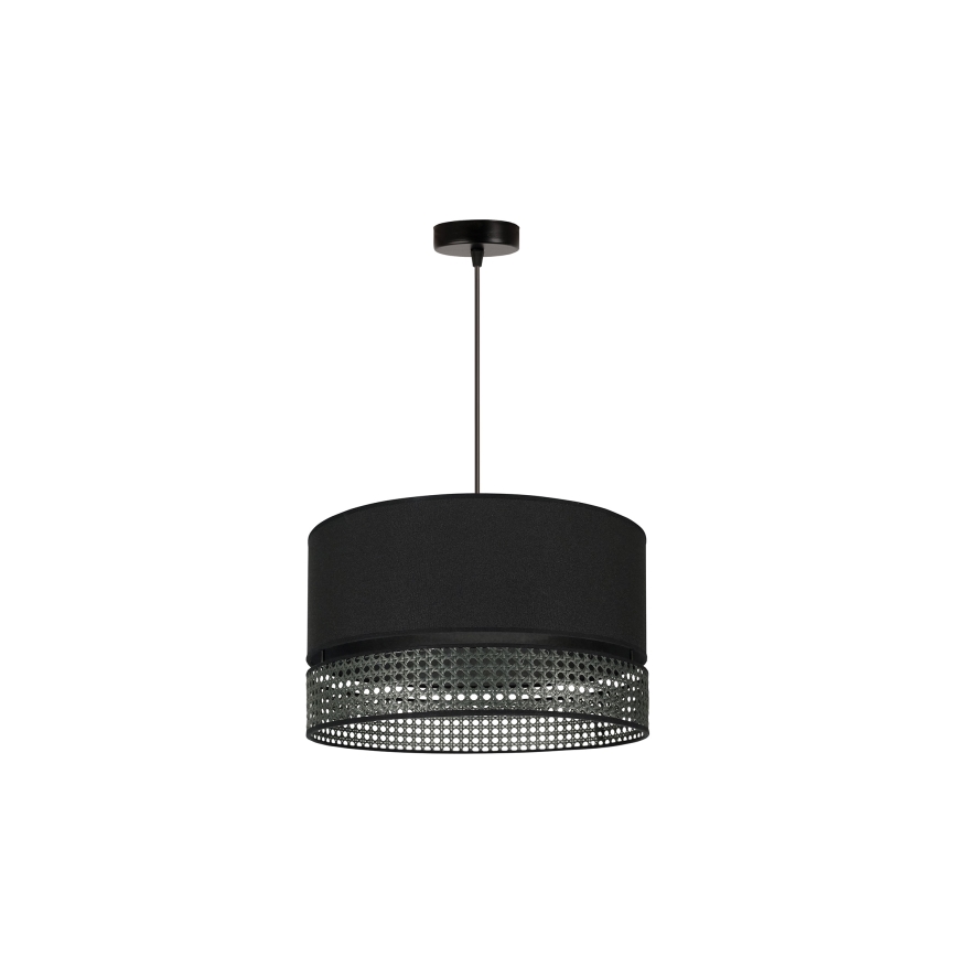 Duolla - Kattokruunu johdossa DOUBLE RATTAN 1xE27/15W/230V halkaisija 40 cm musta