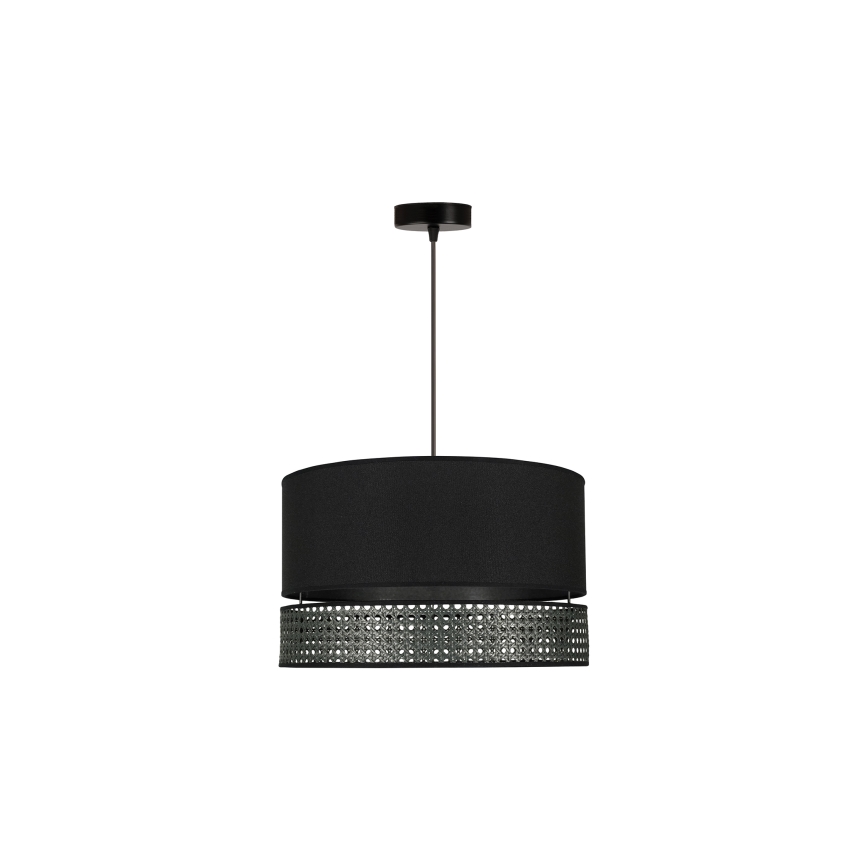Duolla - Kattokruunu johdossa DOUBLE RATTAN 1xE27/15W/230V halkaisija 40 cm musta