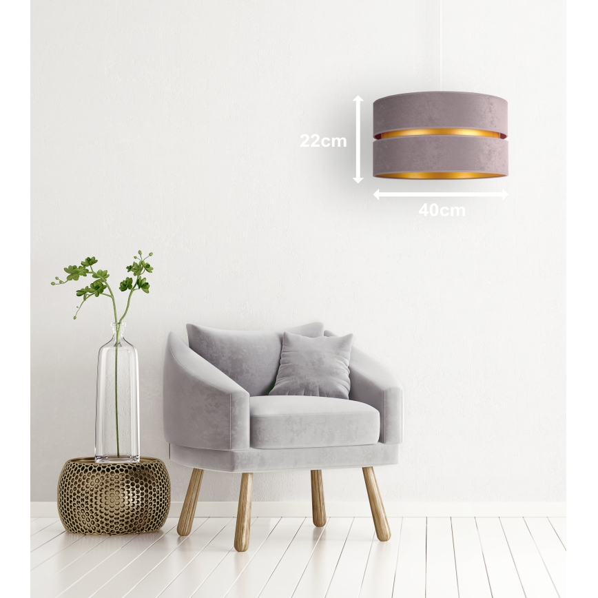 Duolla - Kattokruunu johdossa DUO 1xE27/15W/230V halkaisija 40 cm harmaa