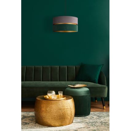 Duolla - Kattokruunu johdossa DUO 1xE27/15W/230V halkaisija 40 cm harmaa/vihreä/kulta