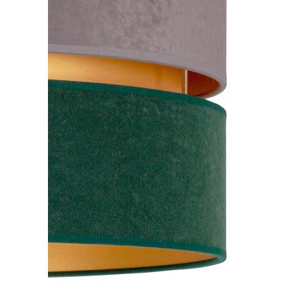 Duolla - Kattokruunu johdossa DUO 1xE27/15W/230V halkaisija 40 cm harmaa/vihreä/kulta