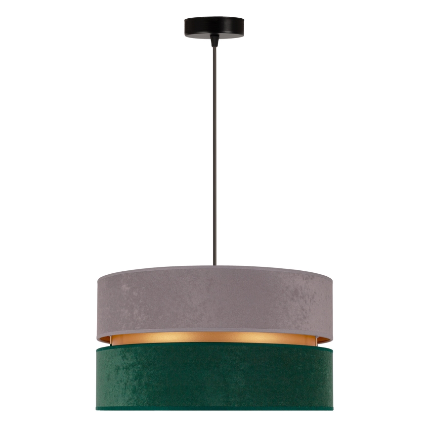 Duolla - Kattokruunu johdossa DUO 1xE27/15W/230V halkaisija 40 cm harmaa/vihreä/kulta