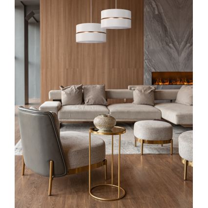 Duolla - Kattokruunu johdossa DUO 1xE27/15W/230V halkaisija 40 cm kerma/kulta