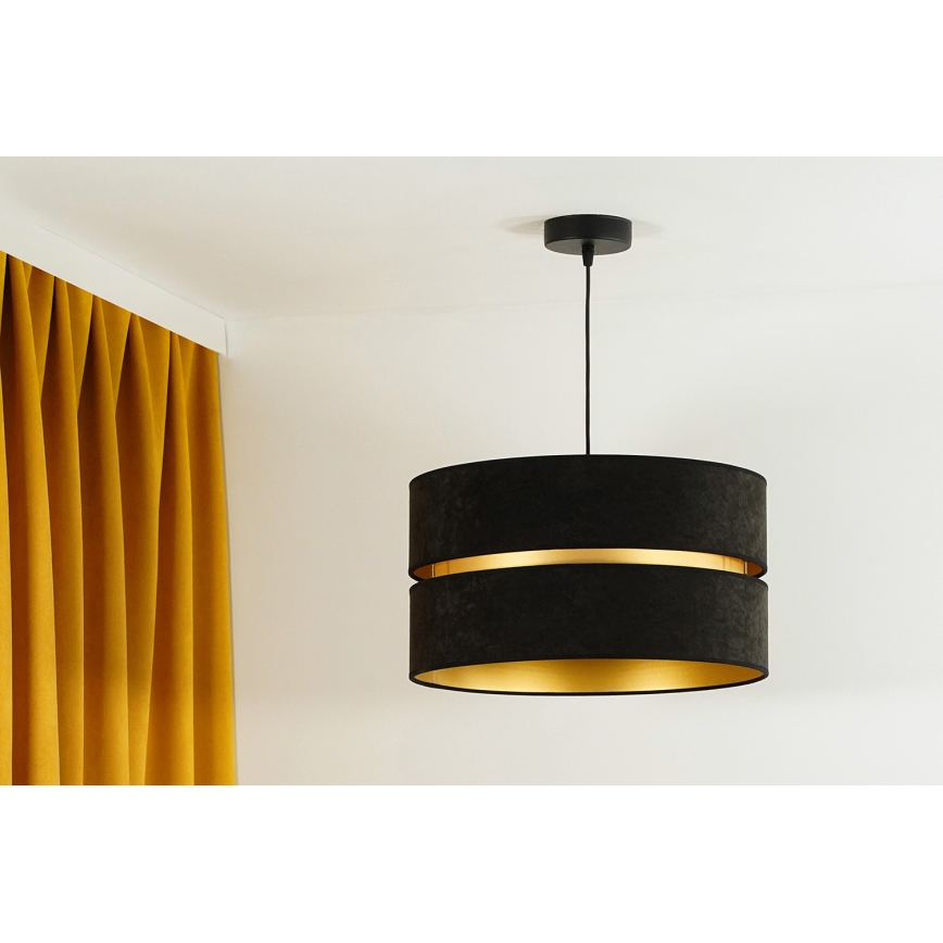 Duolla - Kattokruunu johdossa DUO 1xE27/15W/230V halkaisija 40 cm musta/kulta