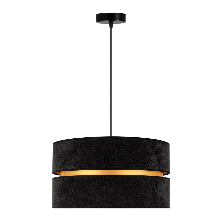 Duolla - Kattokruunu johdossa DUO 1xE27/15W/230V halkaisija 40 cm musta/kulta