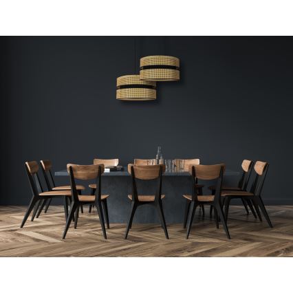 Duolla - Kattokruunu johdossa DUO 1xE27/15W/230V halkaisija 40 cm rottinki/musta