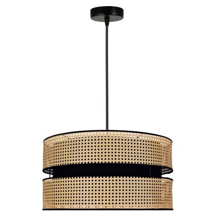 Duolla - Kattokruunu johdossa DUO 1xE27/15W/230V halkaisija 40 cm rottinki/musta