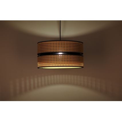 Duolla - Kattokruunu johdossa DUO 1xE27/15W/230V halkaisija 40 cm rottinki/musta