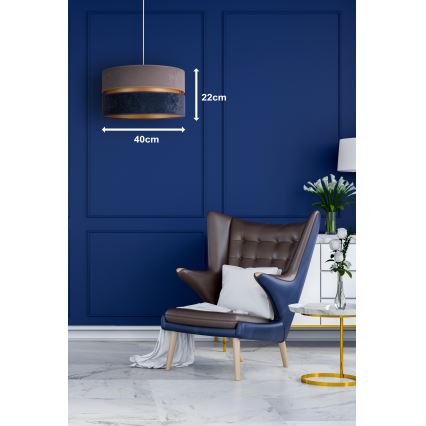 Duolla - Kattokruunu johdossa DUO 1xE27/15W/230V halkaisija 40 cm sininen