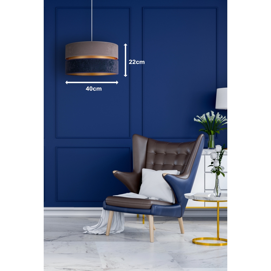 Duolla - Kattokruunu johdossa DUO 1xE27/15W/230V halkaisija 40 cm sininen