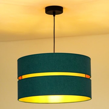 Duolla - Kattokruunu johdossa DUO 1xE27/15W/230V halkaisija 40 cm turkoosi/kulta