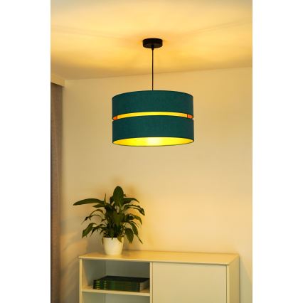 Duolla - Kattokruunu johdossa DUO 1xE27/15W/230V halkaisija 40 cm turkoosi/kulta