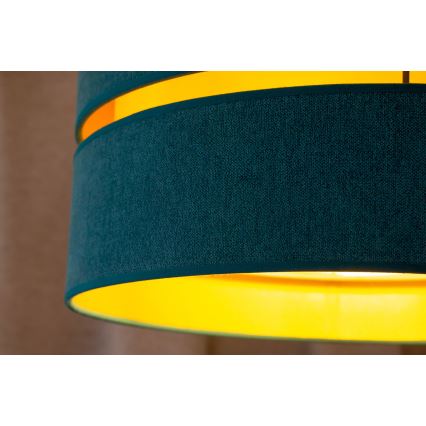 Duolla - Kattokruunu johdossa DUO 1xE27/15W/230V halkaisija 40 cm turkoosi/kulta