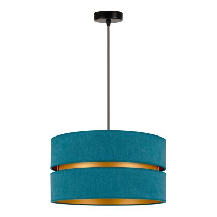 Duolla - Kattokruunu johdossa DUO 1xE27/15W/230V halkaisija 40 cm turkoosi/kulta