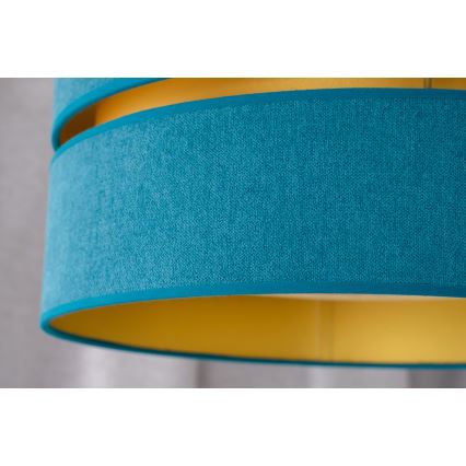 Duolla - Kattokruunu johdossa DUO 1xE27/15W/230V halkaisija 40 cm turkoosi/kulta