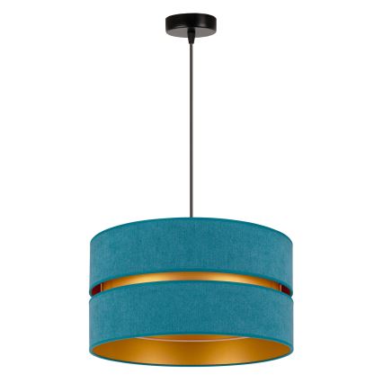 Duolla - Kattokruunu johdossa DUO 1xE27/15W/230V halkaisija 40 cm turkoosi/kulta