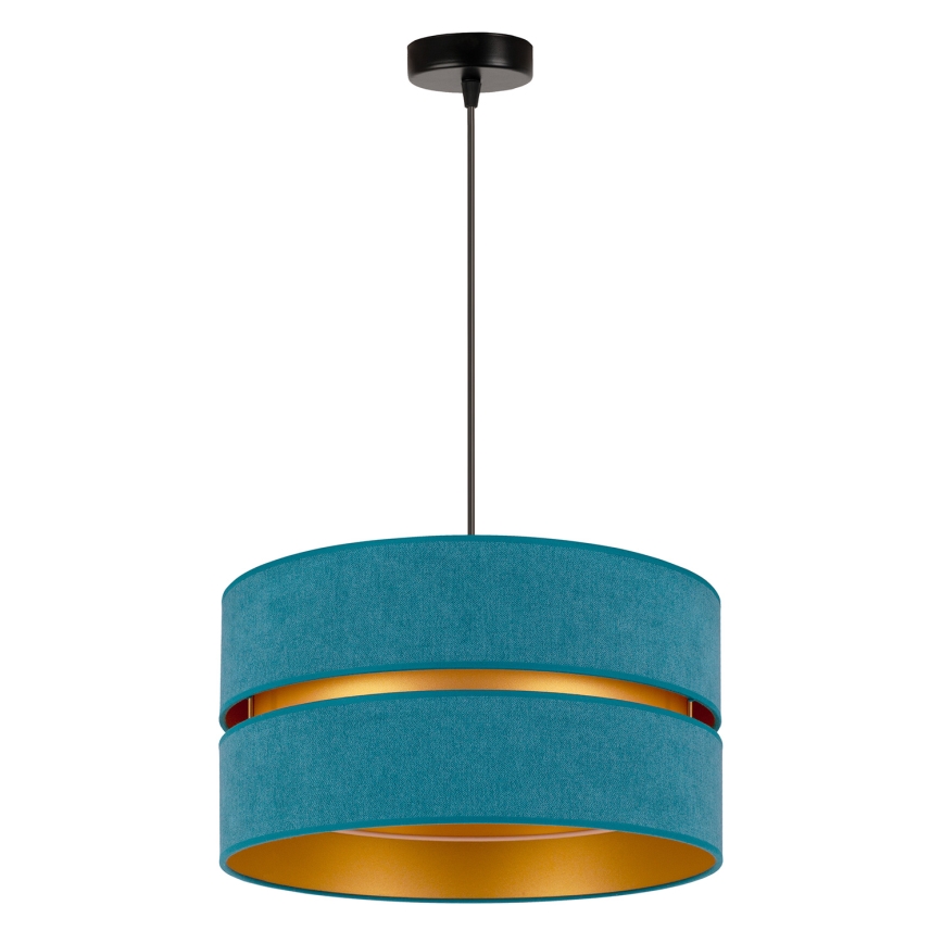 Duolla - Kattokruunu johdossa DUO 1xE27/15W/230V halkaisija 40 cm turkoosi/kulta