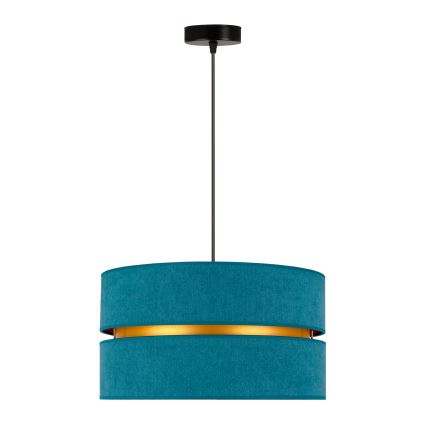 Duolla - Kattokruunu johdossa DUO 1xE27/15W/230V halkaisija 40 cm turkoosi/kulta