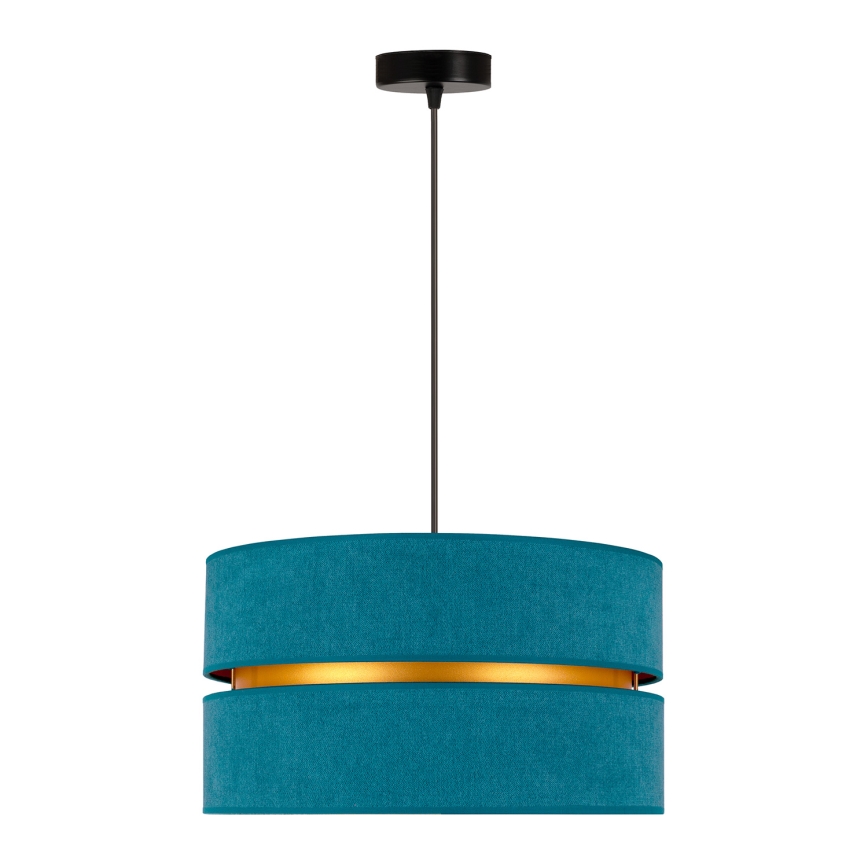 Duolla - Kattokruunu johdossa DUO 1xE27/15W/230V halkaisija 40 cm turkoosi/kulta