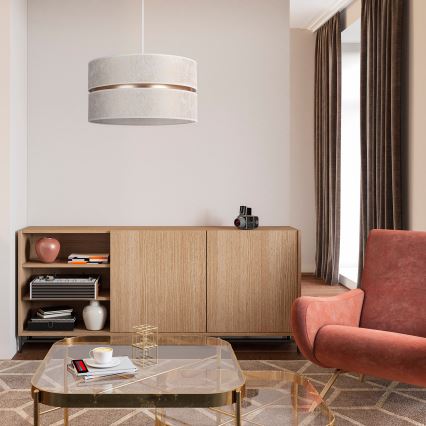 Duolla - Kattokruunu johdossa DUO 1xE27/15W/230V halkaisija 40 cm valkoinen/kulta