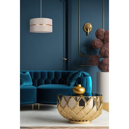 Duolla - Kattokruunu johdossa DUO 1xE27/15W/230V halkaisija 40 cm valkoinen/kulta