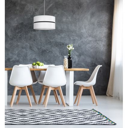 Duolla - Kattokruunu johdossa DUO 1xE27/15W/230V halkaisija 40 cm valkoinen/musta