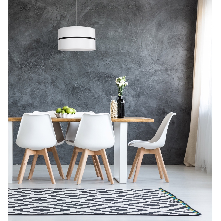 Duolla - Kattokruunu johdossa DUO 1xE27/15W/230V halkaisija 40 cm valkoinen/musta