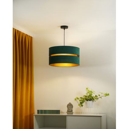 Duolla - Kattokruunu johdossa DUO 1xE27/15W/230V halkaisija 40 cm vihreä/kulta