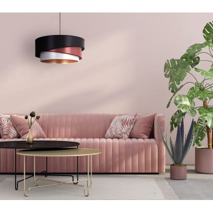 Duolla - Kattokruunu johdossa KOBO 1xE27/15W/230V halkaisija 45 cm musta/viininpunainen/hopea