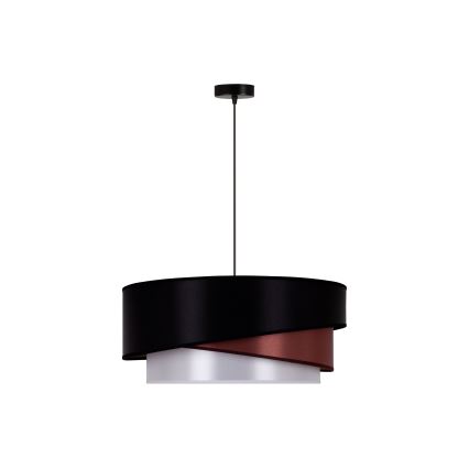 Duolla - Kattokruunu johdossa KOBO 1xE27/15W/230V halkaisija 45 cm musta/viininpunainen/hopea