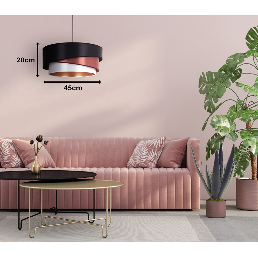 Duolla - Kattokruunu johdossa KOBO 1xE27/15W/230V halkaisija 45 cm musta/viininpunainen/hopea