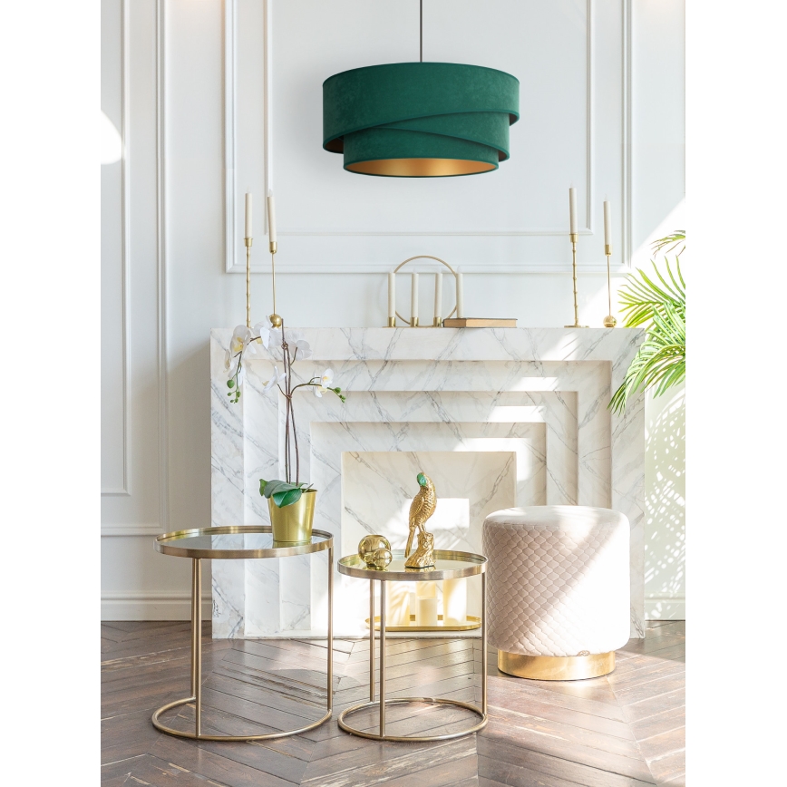 Duolla - Kattokruunu johdossa KOBO 1xE27/15W/230V halkaisija 45 cm vihreä/kulta