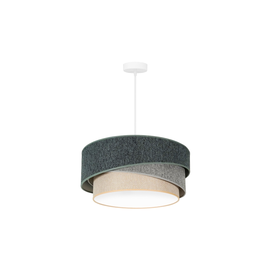 Duolla - Kattokruunu johdossa KOBO ECO RECYCLING 1xE27/15W/230V halkaisija 45 cm vihreä/harmaa/kerma