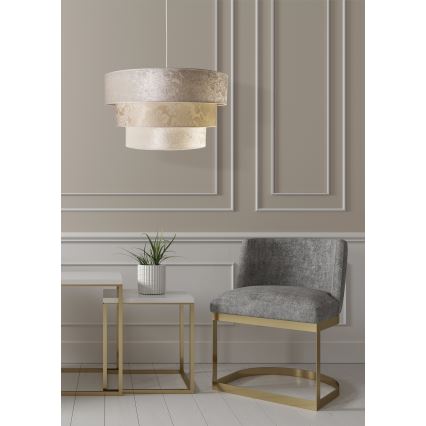 Duolla - Kattokruunu johdossa LUNETA 1xE27/40W/230V halkaisija 45 cm kerma