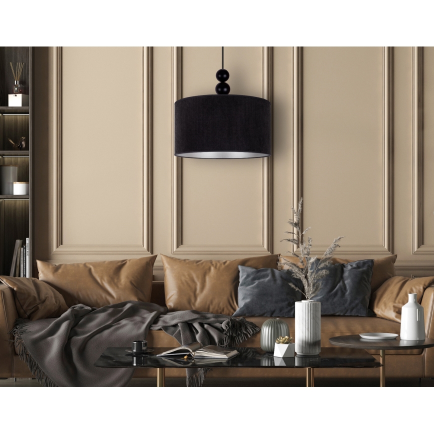 Duolla - Kattokruunu johdossa LYON 1xE27/15W/230V halkaisija 40 cm musta