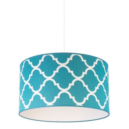 Duolla - Kattokruunu johdossa MAROKO 1xE27/40W/230V halkaisija 45 cm turkoosi/valkoinen