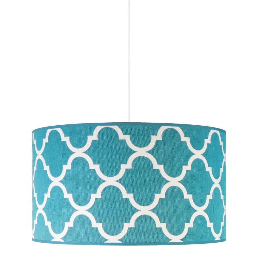 Duolla - Kattokruunu johdossa MAROKO 1xE27/40W/230V halkaisija 45 cm turkoosi/valkoinen