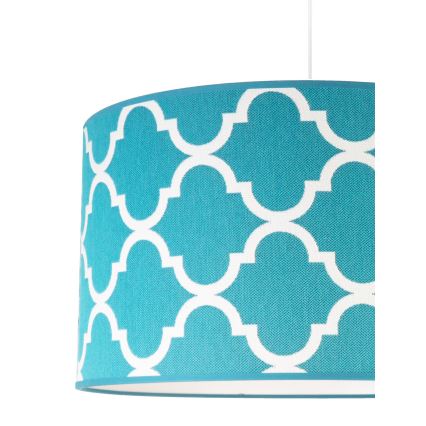 Duolla - Kattokruunu johdossa MAROKO 1xE27/40W/230V halkaisija 45 cm turkoosi/valkoinen