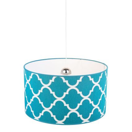 Duolla - Kattokruunu johdossa MAROKO 1xE27/40W/230V halkaisija 45 cm turkoosi/valkoinen