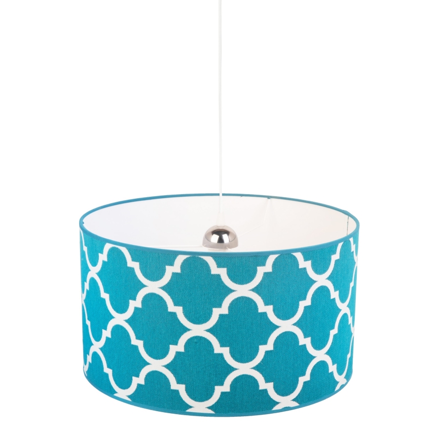 Duolla - Kattokruunu johdossa MAROKO 1xE27/40W/230V halkaisija 45 cm turkoosi/valkoinen