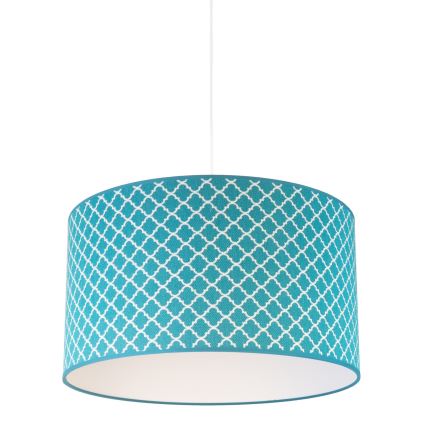 Duolla - Kattokruunu johdossa MAROKO 1xE27/40W/230V halkaisija 45 cm turkoosi/valkoinen