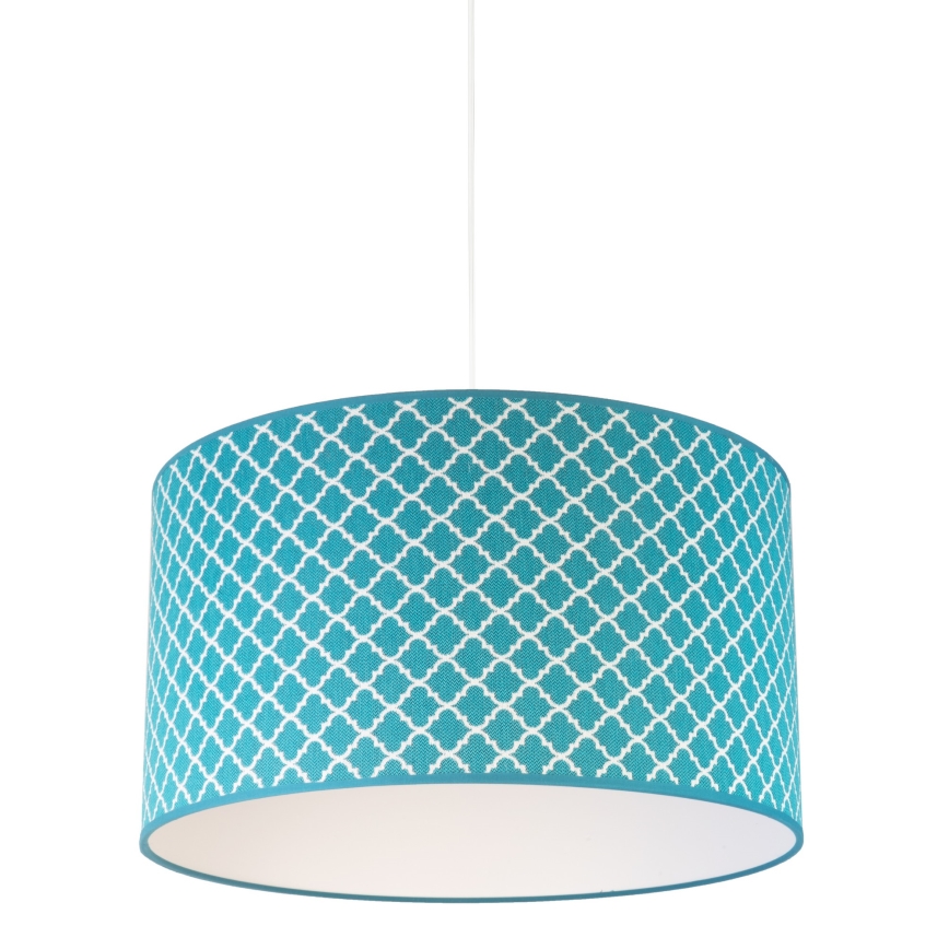 Duolla - Kattokruunu johdossa MAROKO 1xE27/40W/230V halkaisija 45 cm turkoosi/valkoinen