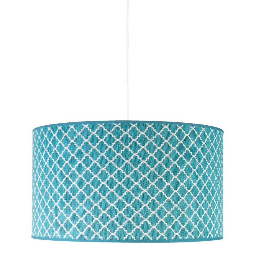 Duolla - Kattokruunu johdossa MAROKO 1xE27/40W/230V halkaisija 45 cm turkoosi/valkoinen