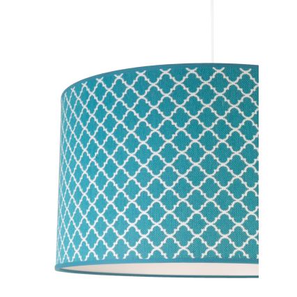 Duolla - Kattokruunu johdossa MAROKO 1xE27/40W/230V halkaisija 45 cm turkoosi/valkoinen