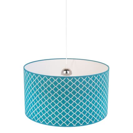 Duolla - Kattokruunu johdossa MAROKO 1xE27/40W/230V halkaisija 45 cm turkoosi/valkoinen